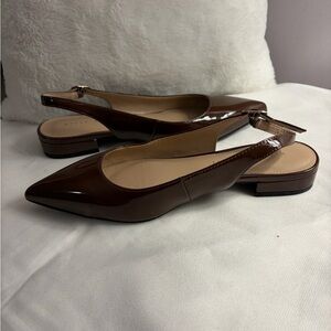 Kelly & Kate Elegant Brown Slingback Flats